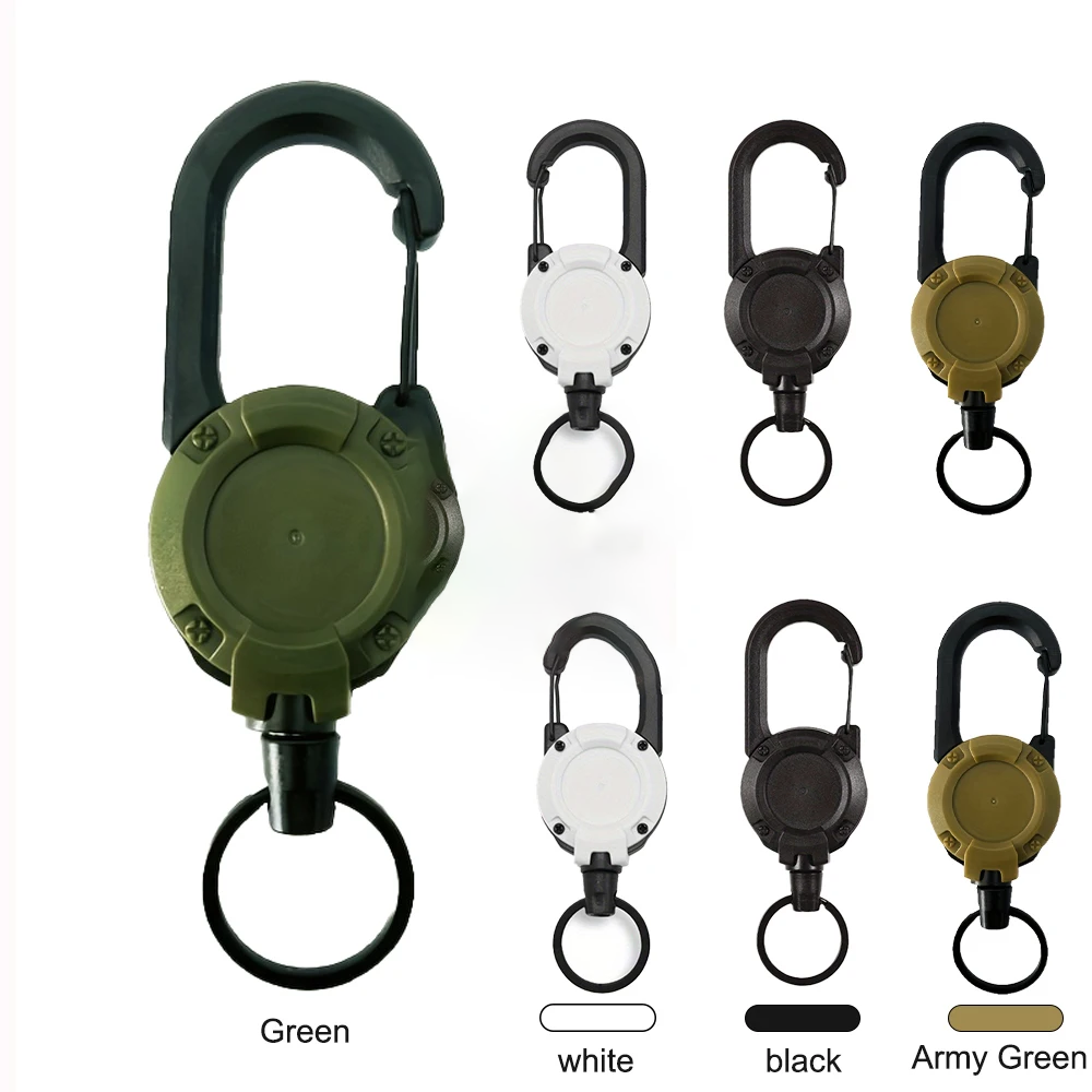 Conventional Reel - Suportes Retráteis Extensíveis para Chaveiro, Clips