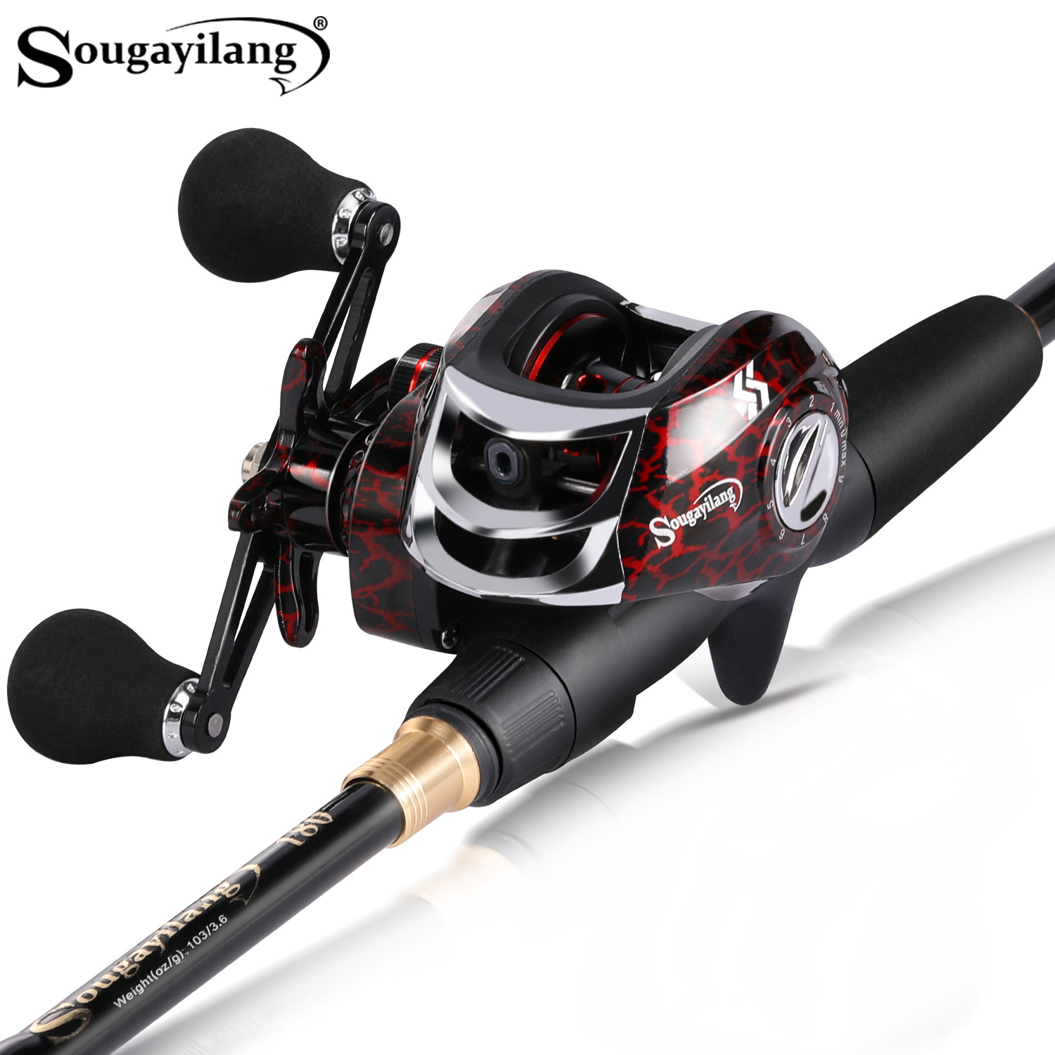 Baitcasting Reel - Sougayilang 1.8-2.4m fundição combinação de pesca