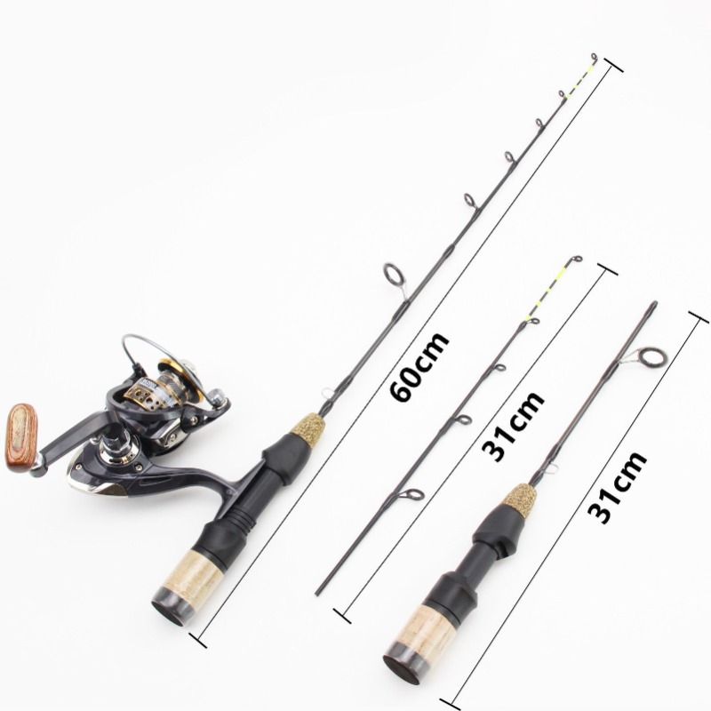 60cm 2 dicas haste carretel co - Ice Fishing Reel avaliação e preço