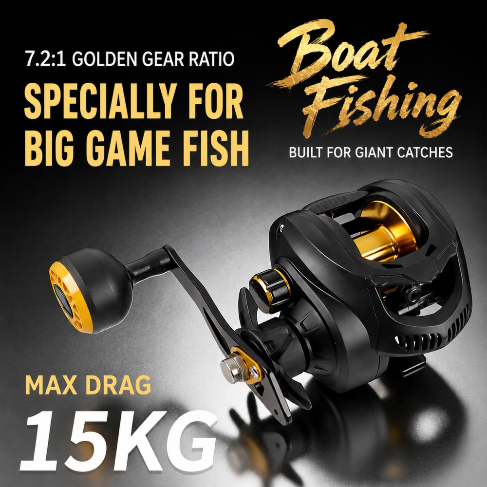 Carretilha de Pesca Pesada 7.2 - Trolling Reel avaliação e preço