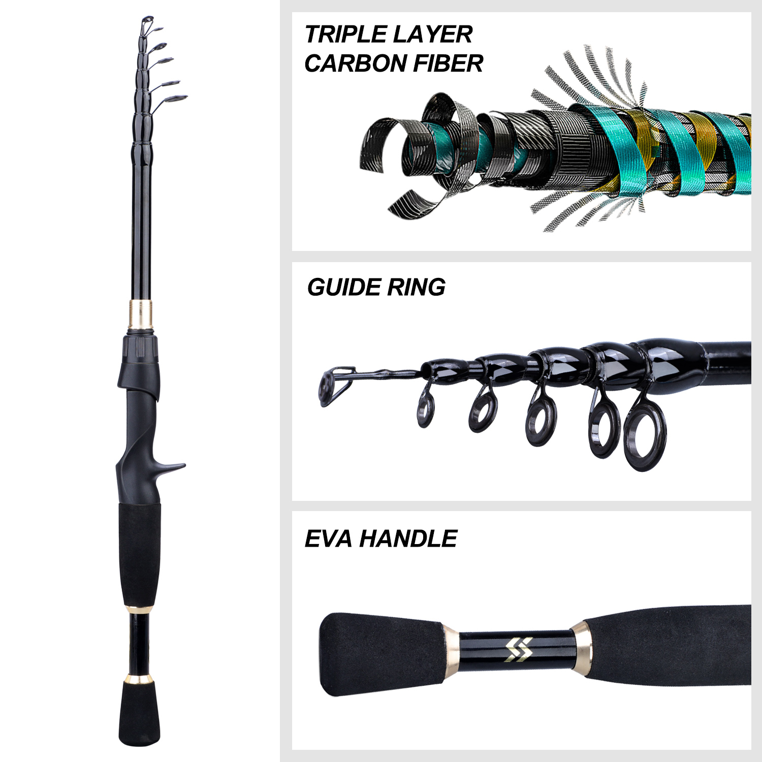 Sougayilang 1.8-2.4m fundição  - Baitcasting Reel avaliação e preço